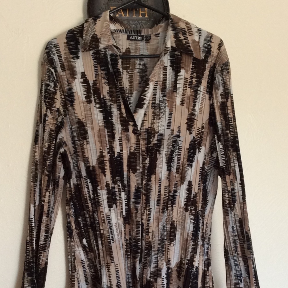Shades of Brown Button Down Blouse